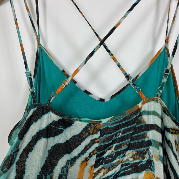 Guess Marciano Silk Abstract Zebra Animal Print Maxi Dress Size Small V-Neck - Picture 10 of 16